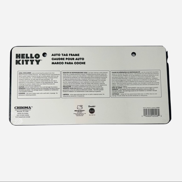 Hello Kitty License Plate Frame Pink Red Bows - Picture 4 of 5